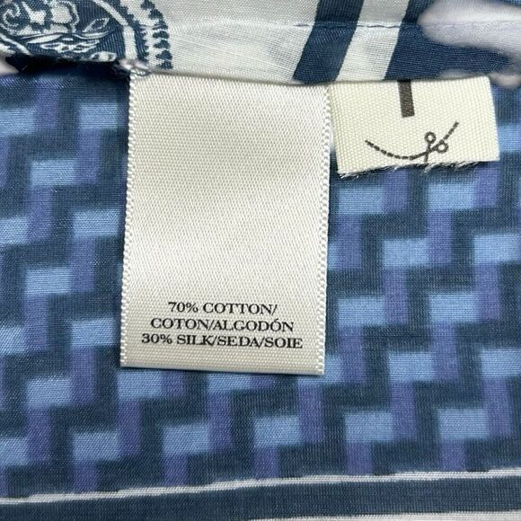 Ann Taylor Paisley Foulard Scarf Prink Silk Blend Long Sleeve Button Top Small - Picture 6 of 7